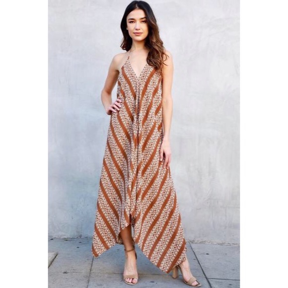 >>LAST<< Erin Printed Midi Dress - Copper - Picture 4 of 5